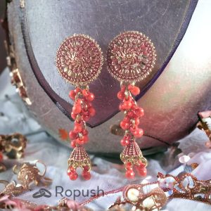 trending red ball earrings